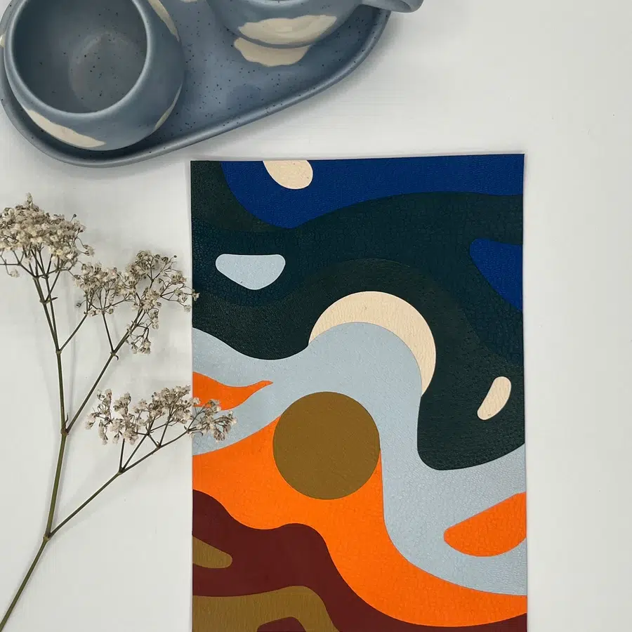 Illustration abstraite avec céramique et fleurs